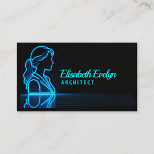 Carte De Visite Silhouette en bleu : Réflexion professionnelle