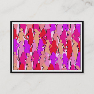 Carte De Visite Silhouette féminine rose