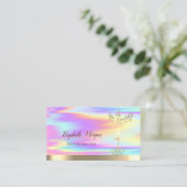 Carte De Visite Silhouette Femmes Arbre D'Or, Holographique (Debout devant)