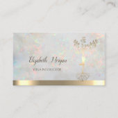 Carte De Visite Silhouette femmes Arbre d'or, Instructeur de Yoga (Devant)