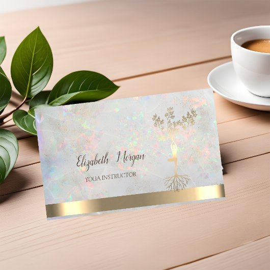 Carte De Visite Silhouette femmes Arbre d'or, Instructeur de Yoga