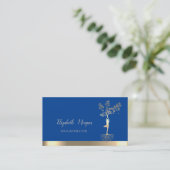 Carte De Visite Silhouette femmes Arbre d'Or, Instructeur de Yoga  (Debout devant)