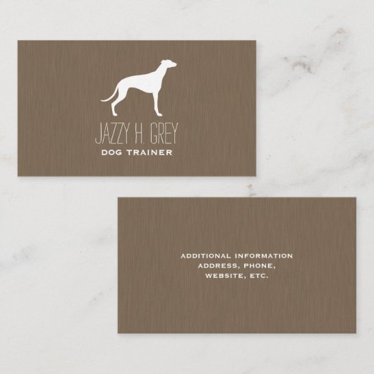 Carte De Visite Silhouette Greyhound (Devant / Derrière)