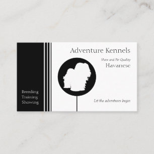 Carte De Visite Silhouette Havanaise moderne noir blanc