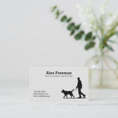 Carte De Visite Silhouette moderne Black and Grey Dog Walker (Debout devant)