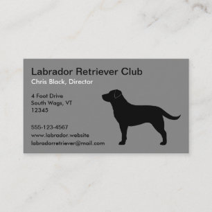 Carte De Visite Silhouette noire de labrador retriever