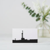 Carte De Visite Silhouette noire de plate-forme de forage sur (Debout devant)