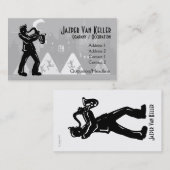 Carte De Visite Silhouette noire du lecteur saxophone (Devant / Derrière)