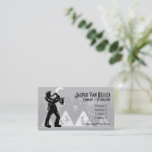 Carte De Visite Silhouette noire du lecteur saxophone (Debout devant)