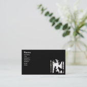 Carte De Visite Silhouette Noire Rouge Hood Wolf Woods (Debout devant)