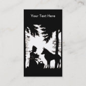 Carte De Visite Silhouette Noire Rouge Hood Wolf Woods (Dos)