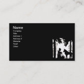 Carte De Visite Silhouette Noire Rouge Hood Wolf Woods (Devant)