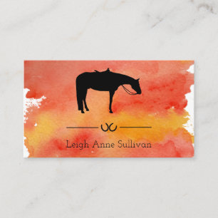 Carte De Visite Silhouette occidentale noire de cheval sur