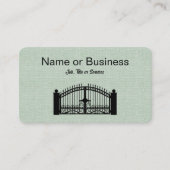 Carte De Visite Silhouette of black fence on green (Devant)