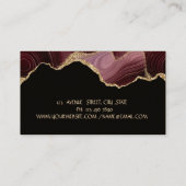 Carte De Visite Silhouette or, Agate Bourgogne, Yoga (Dos)