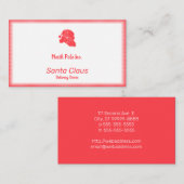 Carte De Visite Silhouette rétro de Père Noël (Devant / Derrière)