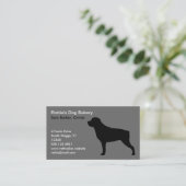 Carte De Visite Silhouette Rottweiler | Rottie Chien gris et noir (Debout devant)