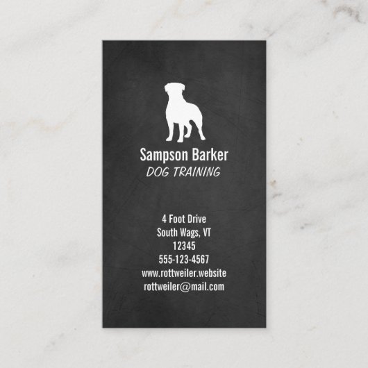 Carte De Visite Silhouette Rottweiler | Style de tableau | Rotatio (Devant)