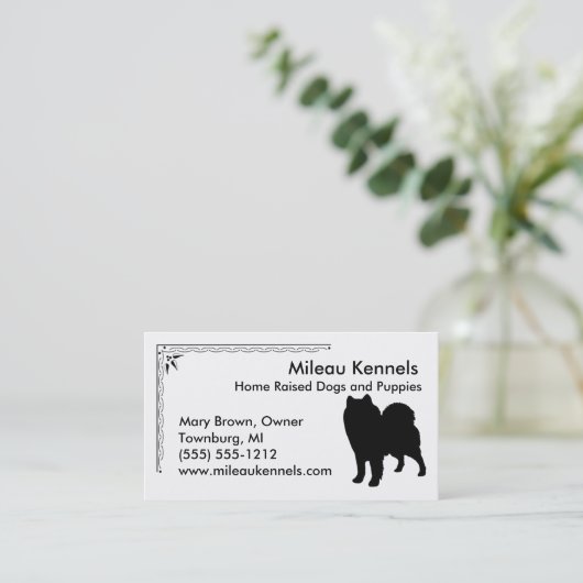 Carte De Visite Silhouette samoyée (Debout devant)