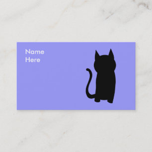 Carte De Visite Silhouette se reposante de chat noir