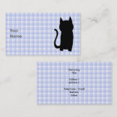 Carte De Visite Silhouette se reposante de chat noir. Sur le (Devant / Derrière)