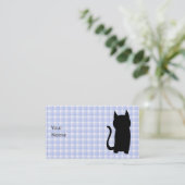 Carte De Visite Silhouette se reposante de chat noir. Sur le (Debout devant)