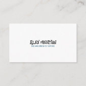 Carte De Visite Silhouette simple de Walker pour chien blanc et bl (Dos)