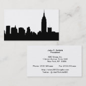 Carte De Visite Silhouette Skyline NYC, ESB #1 (Devant / Derrière)