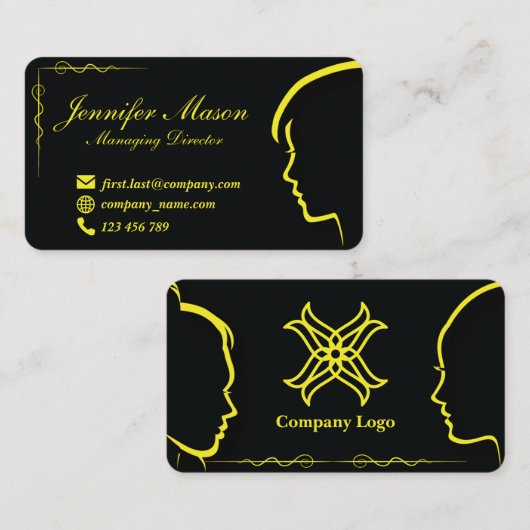 Carte de visite Silhouette stylée 53 (Devant / Derrière)