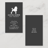 Carte De Visite Silhouette Verticale de Caniche Standard Blanc (Devant / Derrière)