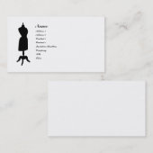 Carte De Visite Silhouette victorienne de forme de robe (Devant / Derrière)