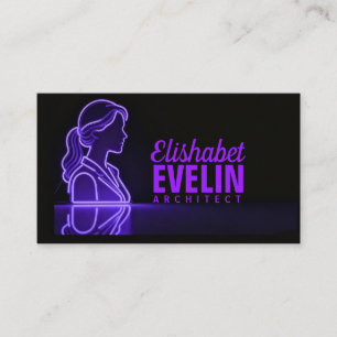 Carte De Visite Silhouette Violet : Réflexion Professionnelle