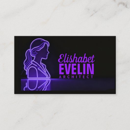 Carte De Visite Silhouette Violet : Réflexion Professionnelle (Devant)