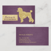 Carte De Visite Silhouettes de caniche pourpre et doré pour animau (Devant / Derrière)