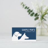 Carte De Visite Silhouettes de chien bleu et blanc Clinique vétéri (Debout devant)