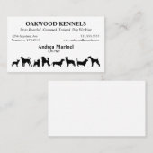 Carte De Visite Silhouettes de chiens Services aux animaux de comp (Devant / Derrière)