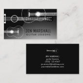 Carte De Visite silhouettes de guitare (Devant / Derrière)