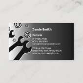 Carte De Visite Silhouettes d'outil Professional Black White Mécan (Dos)