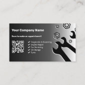 Carte De Visite Silhouettes d'outil Professional Black White Mécan (Devant)