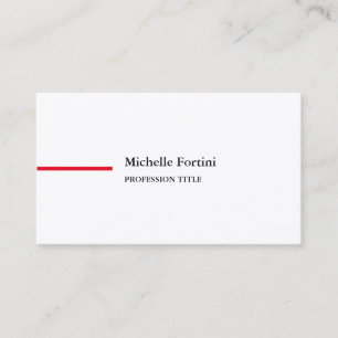 Carte De Visite Silk Premium Elegant Plain Minimaliste Rouge Blanc