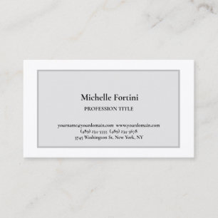 Carte De Visite Silk Premium Elegant Plain Simple Minimaliste Gris