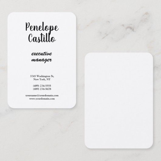 Carte De Visite Silk Professionnel Moderne Simple Simple Plain man (Devant / Derrière)