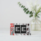 Carte De Visite Silver and Red Engineering Gears (Debout devant)