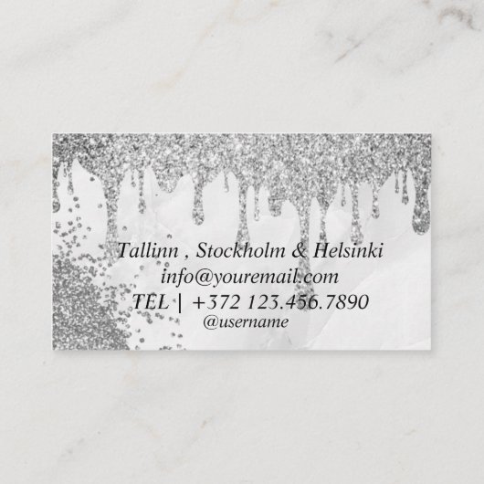 Carte De Visite Silver Balloons Événement Mariage Planification Br (Dos)