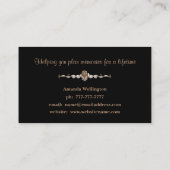 Carte De Visite Silver & Black Floral Event Planner Business Card (Dos)