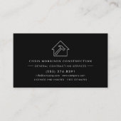 Carte De Visite Silver Black General Contractor QR Code (Devant)