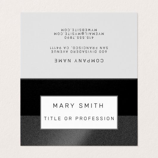 Carte De Visite Silver Black Luxe (Extérieur déplié)