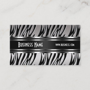 Carte de visite Silver Black White Zebra