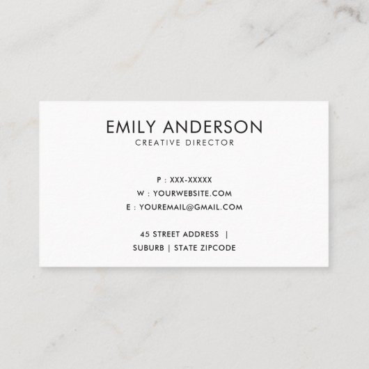 CARTE DE VISITE SILVER BLUSH ROSE BRUSH MARK CERCLE LOGO MONOGRAMM (Dos)