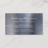 Carte De Visite Silver Brushed Metal Script Microblading (Dos)